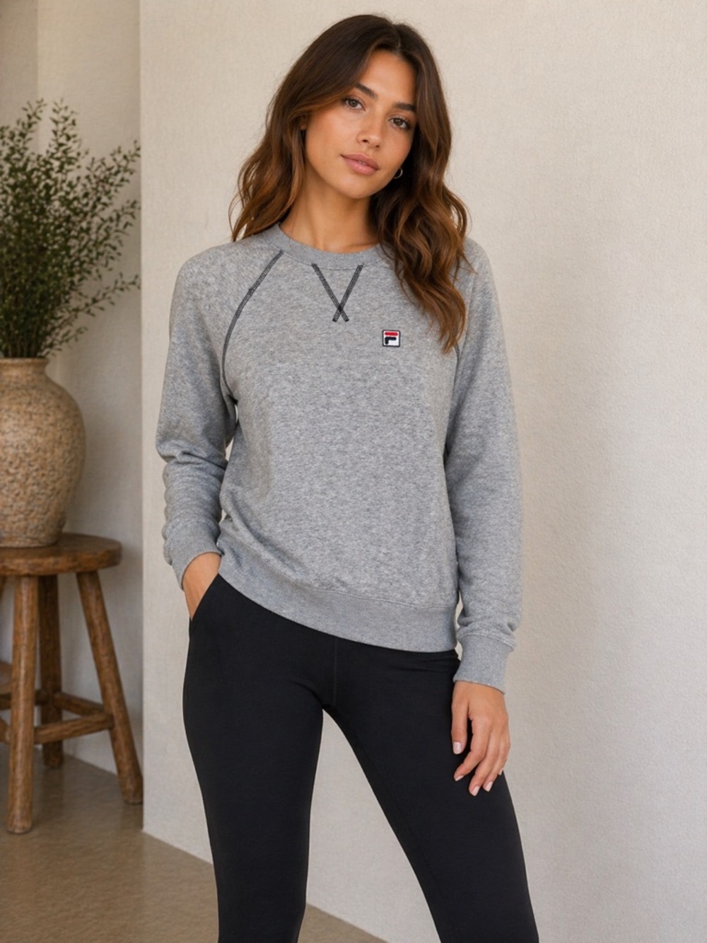 Fila Grey Crewneck Sweatshirt – Classic Logo